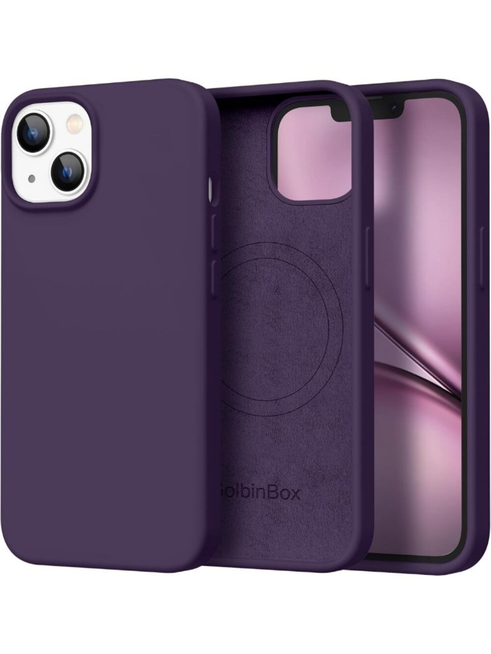 Slim Shockproof Phone Case for iPhone 13/14, MagSafe Compatible, Deep Purple